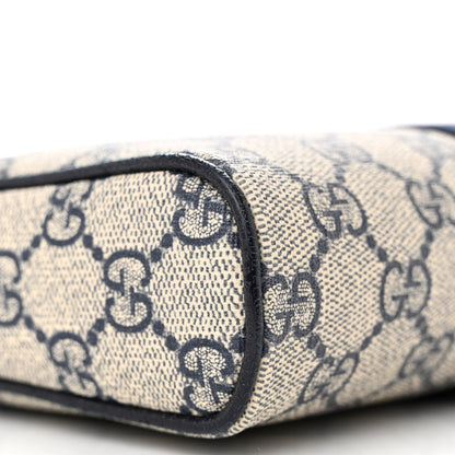 Gucci GG Supreme Monogram Textured Dollar Calfskin Web Small Ophidia Messenger Bag Beige Blue 5 of 12