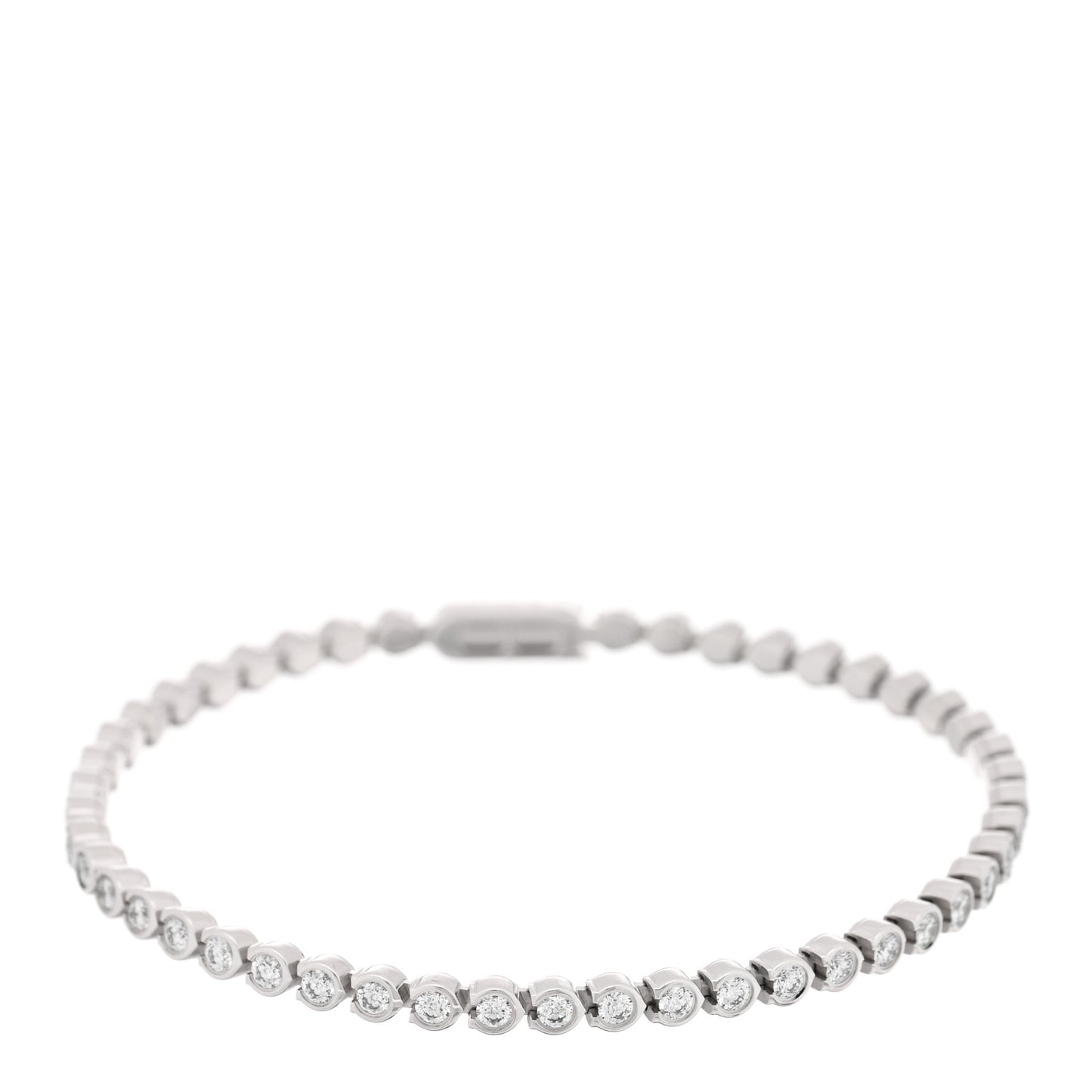 18K White Gold Diamond 1.53ctw Lignes Essentielles Bezel Set Bracelet