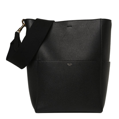 Celine Soft Grained Calfskin Sangle Bucket Bag Black 1 of 12