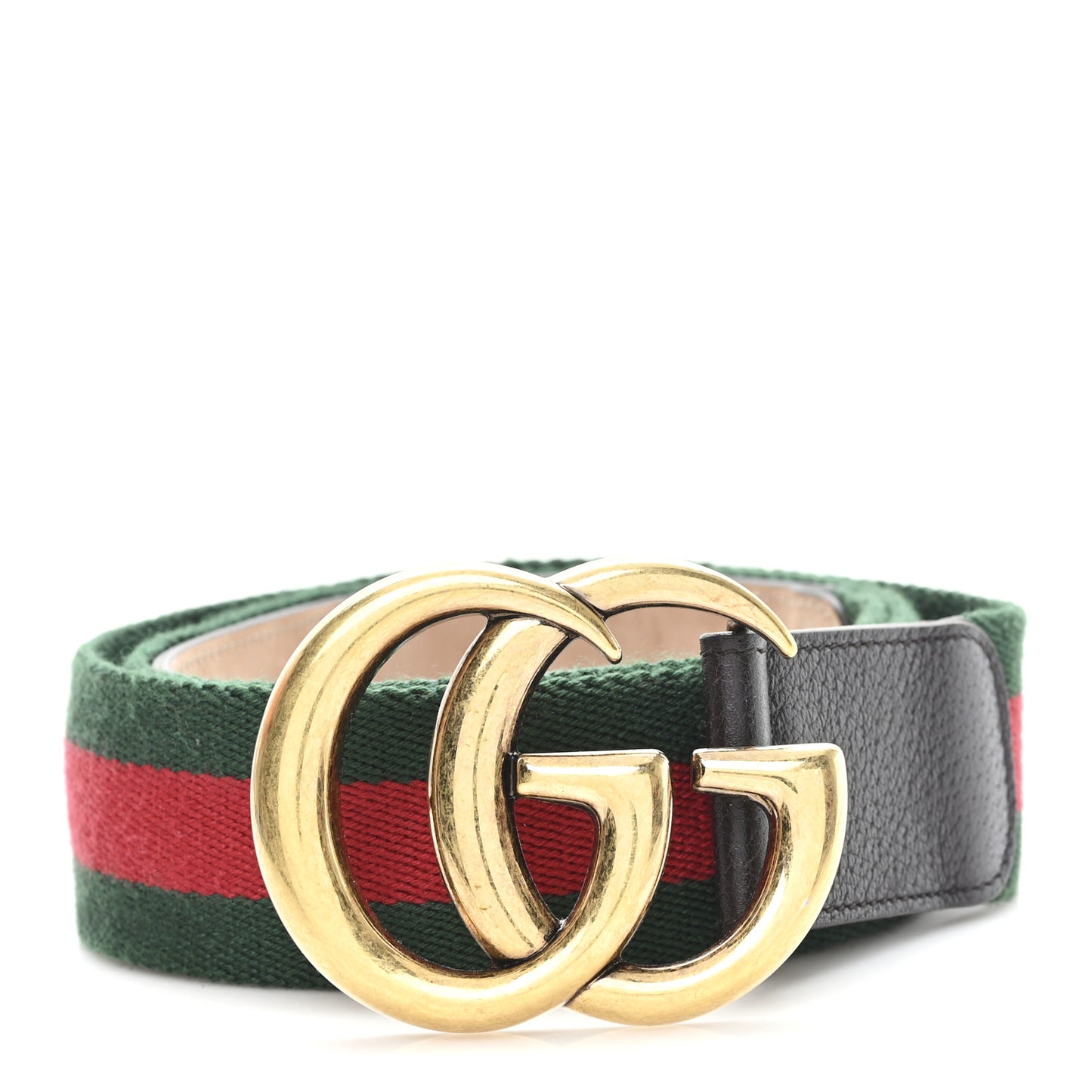 Nylon Calfskin Double G Web 40mm Belt 105 42 Green Red Cuir