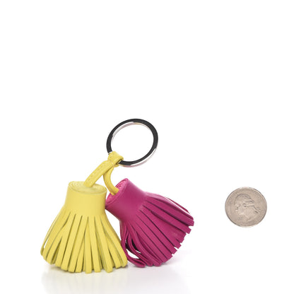 Hermes Lambskin Carmen Uno-Dos Key Holder Lime Rose Pourpre 2 of 4