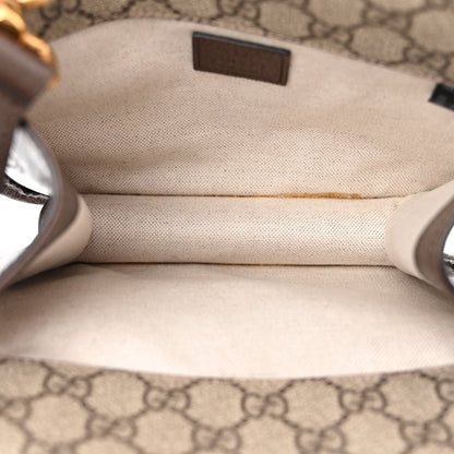 Gucci GG Supreme Monogram Web Small Neo Vintage Double Flap Messenger Bag Beige New Acero 5 of 11