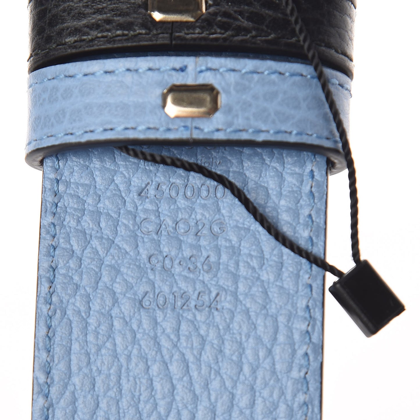 Dollar Calfskin 1973 Reversible Belt 90 36 Black Mineral Blue