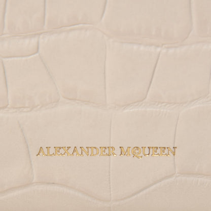 Alexander McQueen Calfskin Crocodile Embossed Box Shoulder Bag 19 Cream 9 of 9
