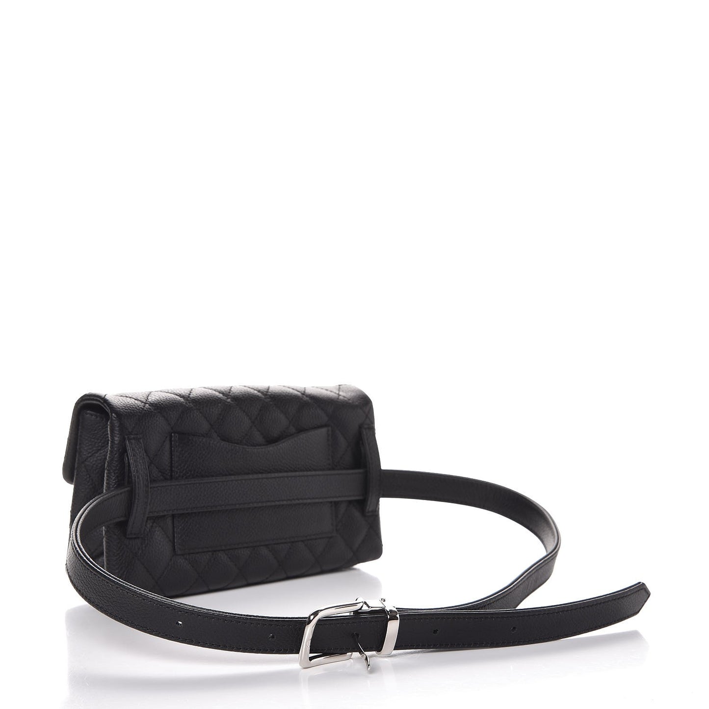 Grained Calfskin Quilted 2.55 Reissue Flap Belt Bag Clutch Black