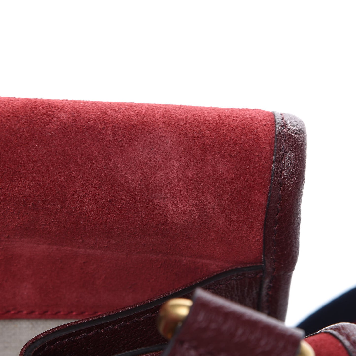 Suede Web Small Neo Vintage Double Flap Messenger Bag Romantic Cherry Chardonnay