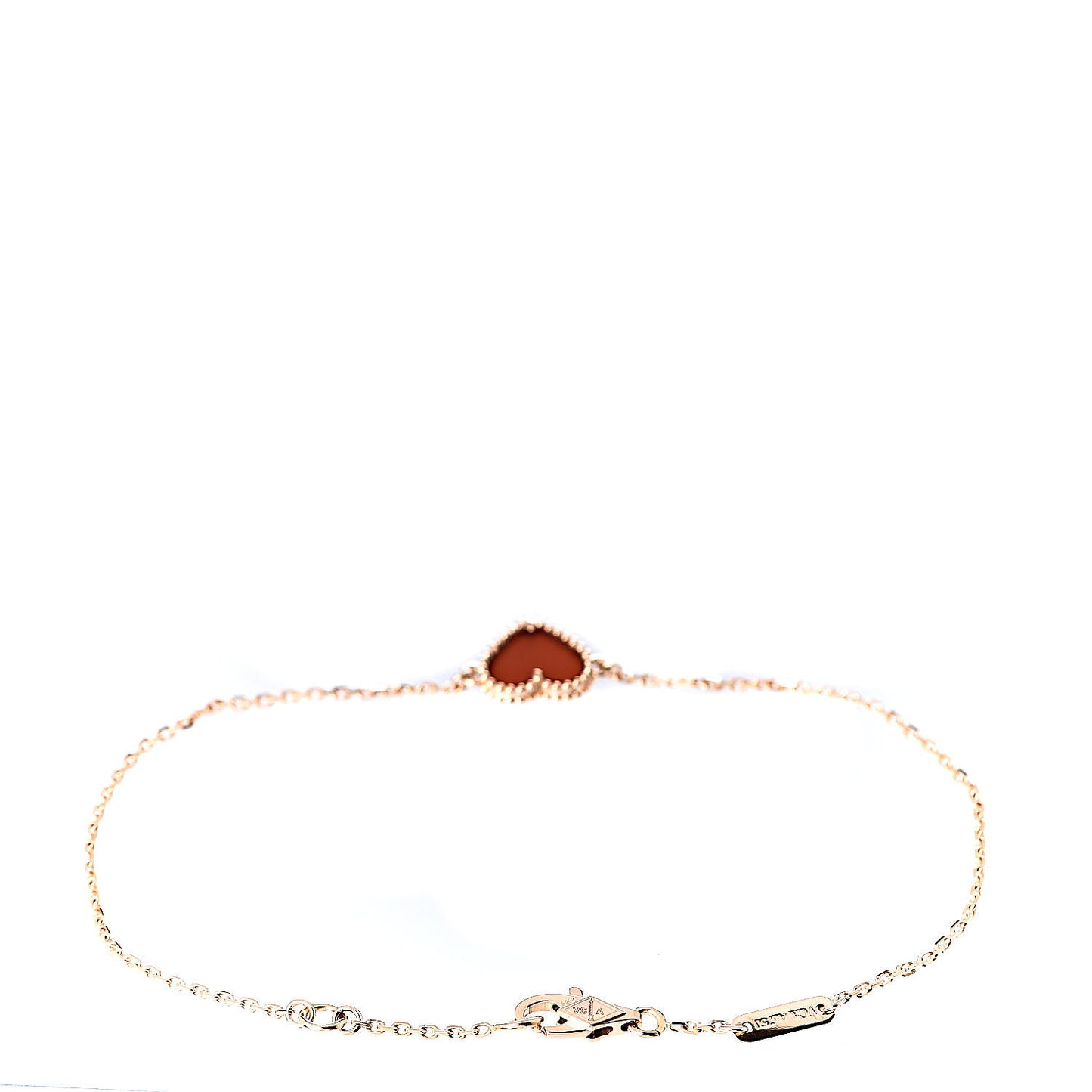 18K Rose Gold Carnelian Sweet Alhambra Heart Bracelet