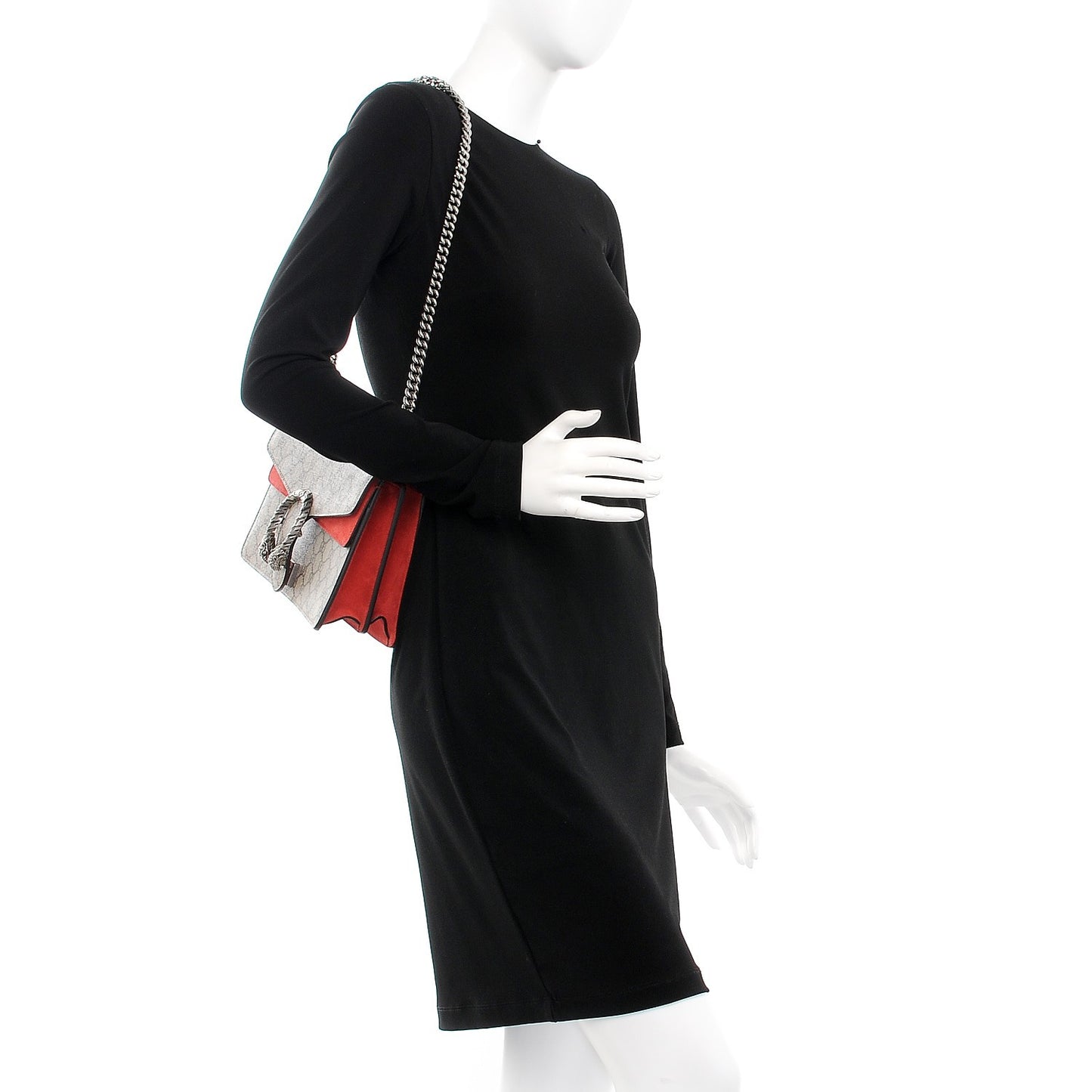 GG Supreme Monogram Small Dionysus Shoulder Bag Red