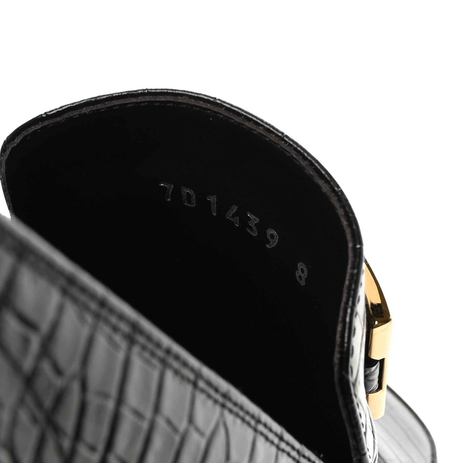 Fendi Crocodile Embossed Mens Baguette Loafers 8 Black 8 of 8