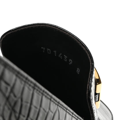 Fendi Crocodile Embossed Mens Baguette Loafers 8 Black 8 of 8
