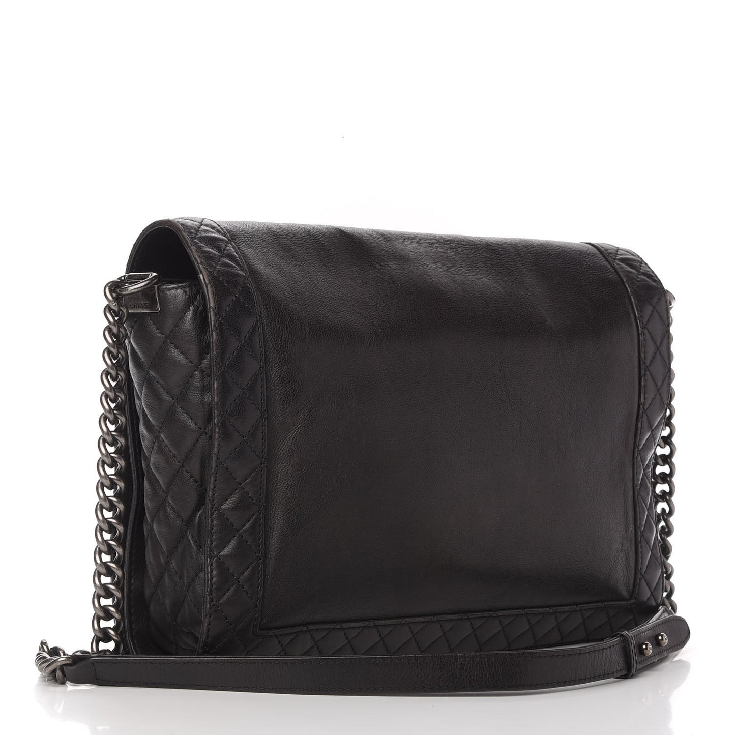 Calfskin Large Boy Reverso Flap Black