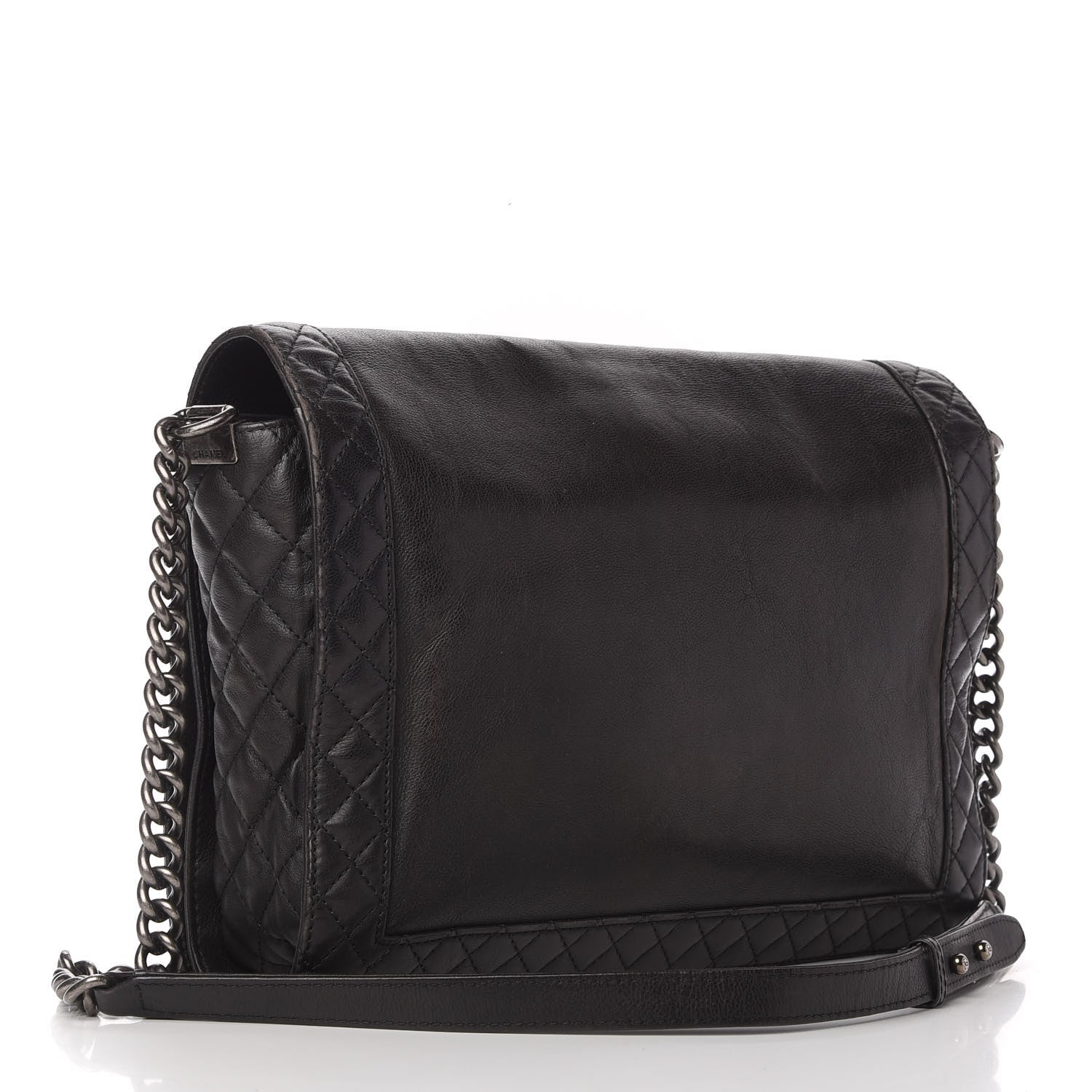 Chanel Calfskin Large Boy Reverso Flap Black 3 of 10