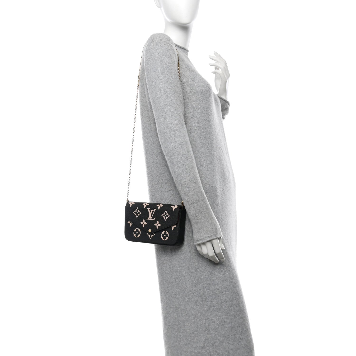 Louis Vuitton Empreinte Monogram Giant Felicie Pochette Black Beige 2 of 10