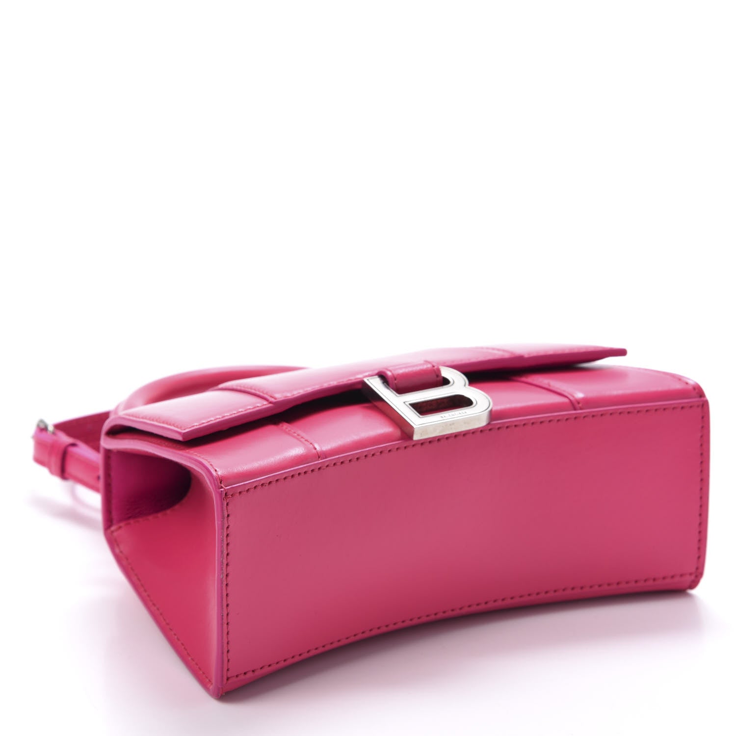 Balenciaga Shiny Box Calfskin Hourglass Top Handle Bag XS Acid Fuchsia 3 of 8