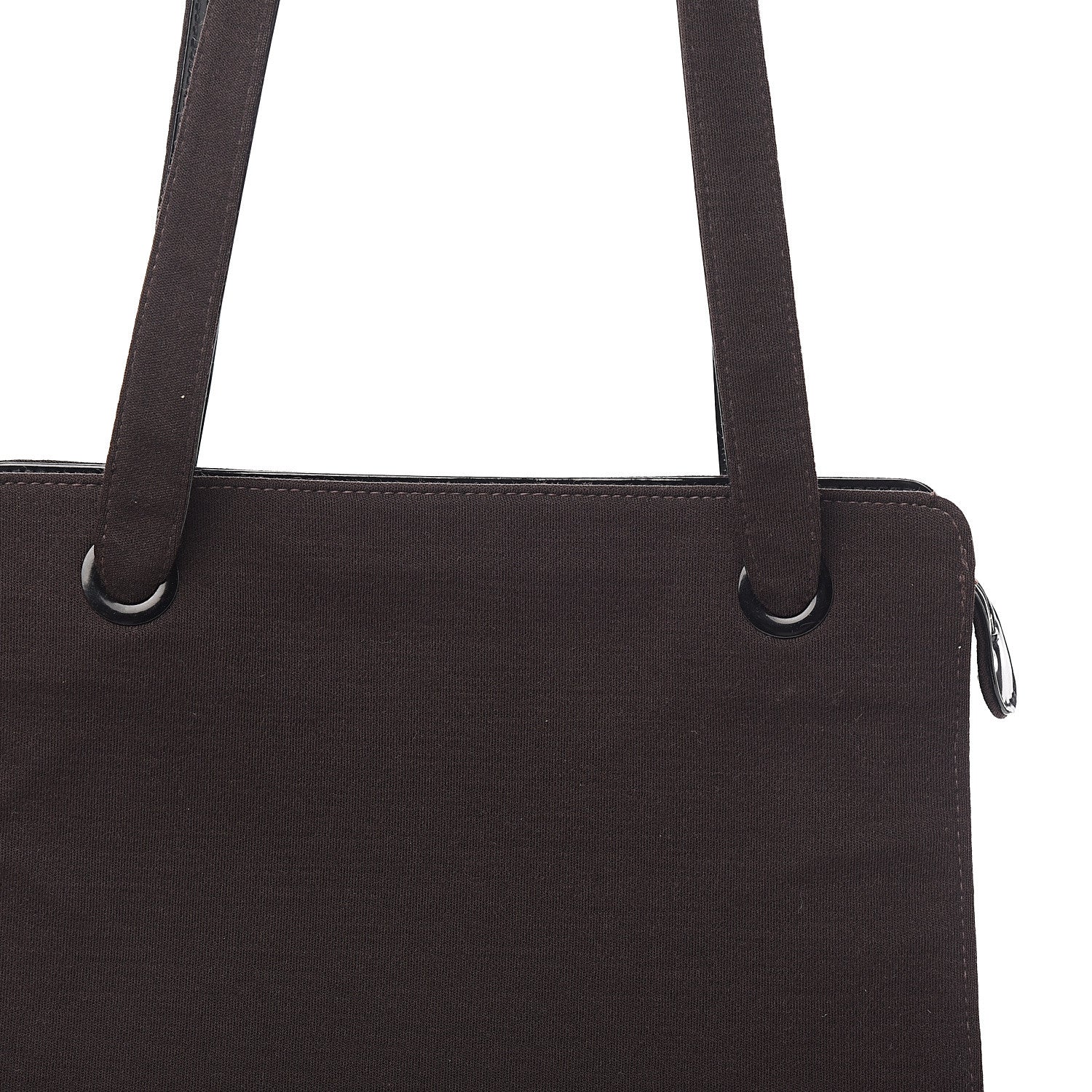 Chanel Patent Jersey Shoulder Bag Dark Brown 10 of 11