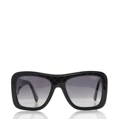 Chanel Acetate Shield Quilted Sunglasses 5395 Black 2 of 8