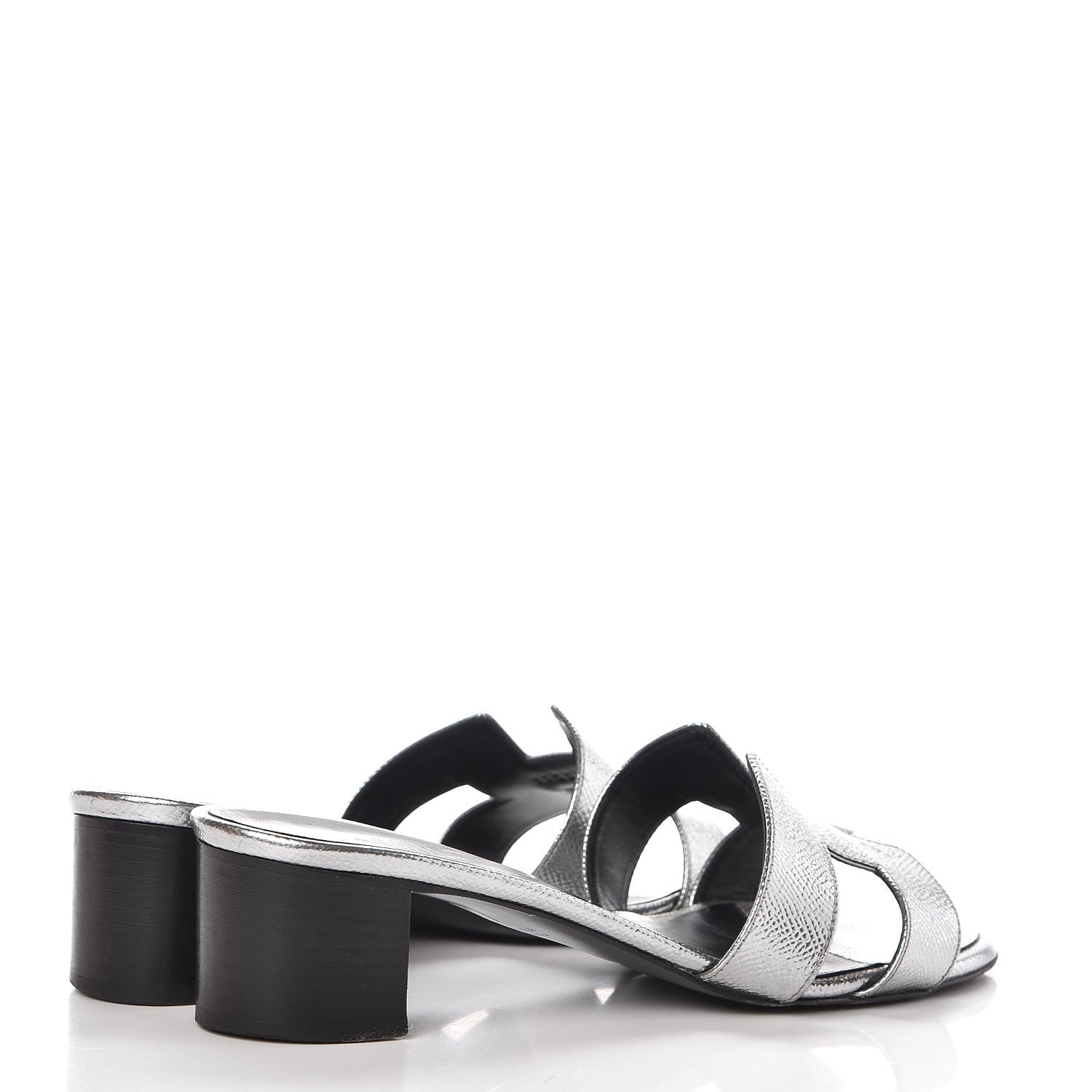 Hermes Metallic Epsom Oasis Sandals 38 Argent 4 of 8