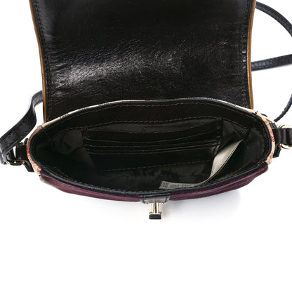 Burberry Haymarket Check Suede Mini Berkeley Crossbody Burgundy 5 of 11
