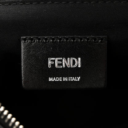 Fendi Shiny Glazed Fabric Vitello Cover FF 1974 Logo Belt Bag Black 6 of 10