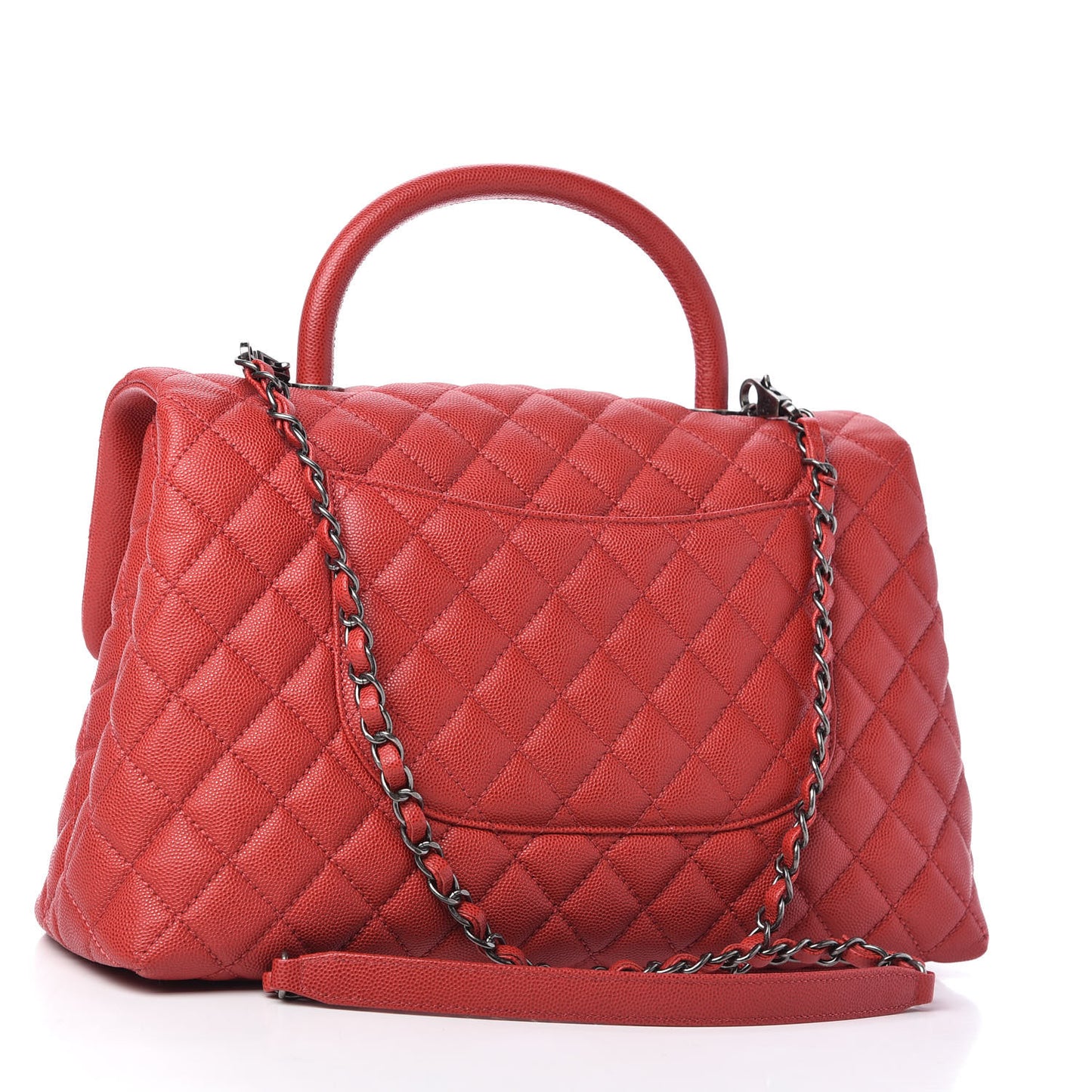 Caviar Quilted Medium Coco Handle Flap Red