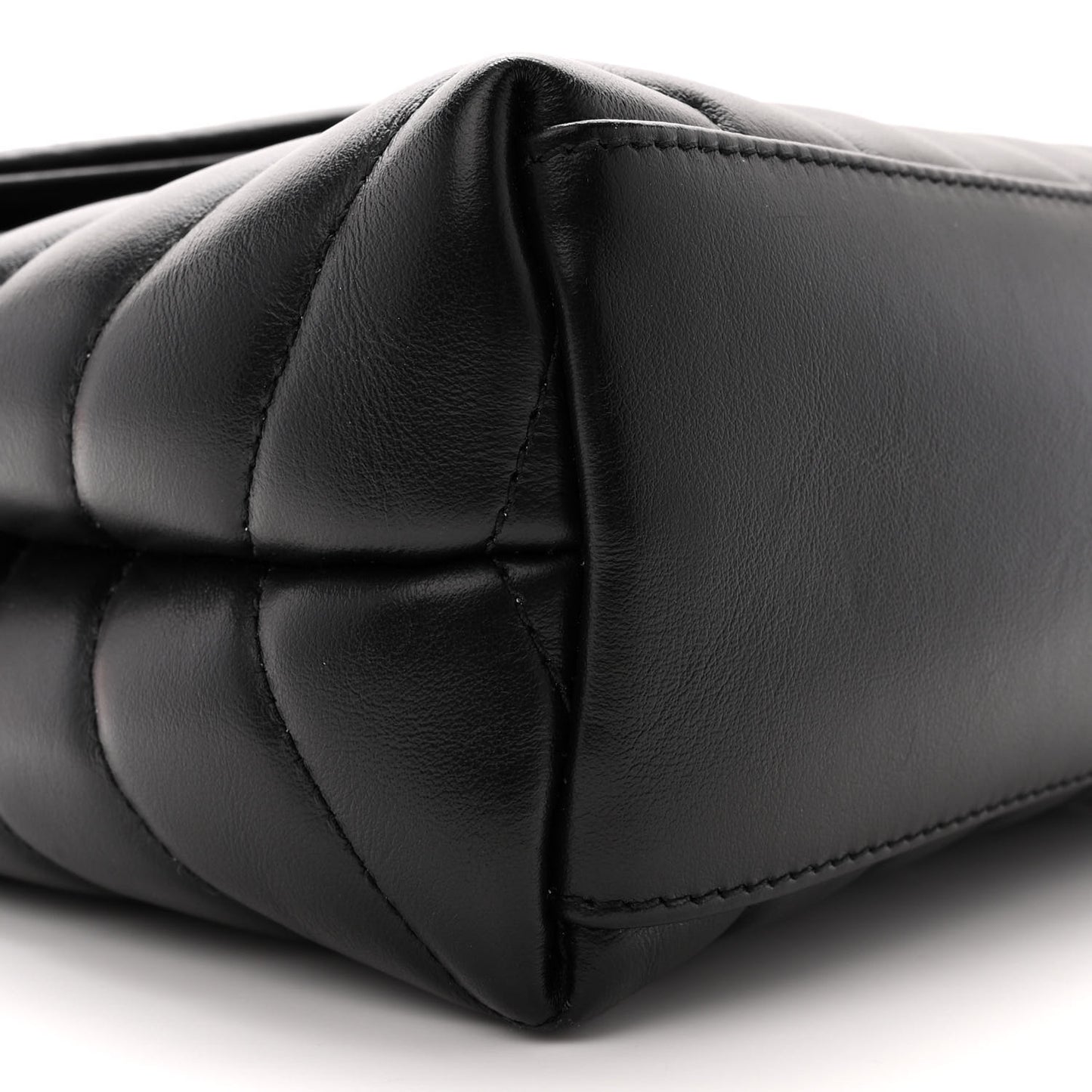 Calfskin Y Quilted Monogram Small Loulou Chain Satchel Black