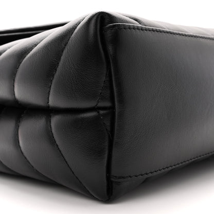Saint Laurent Calfskin Y Quilted Monogram Small Loulou Chain Satchel Black 9 of 11