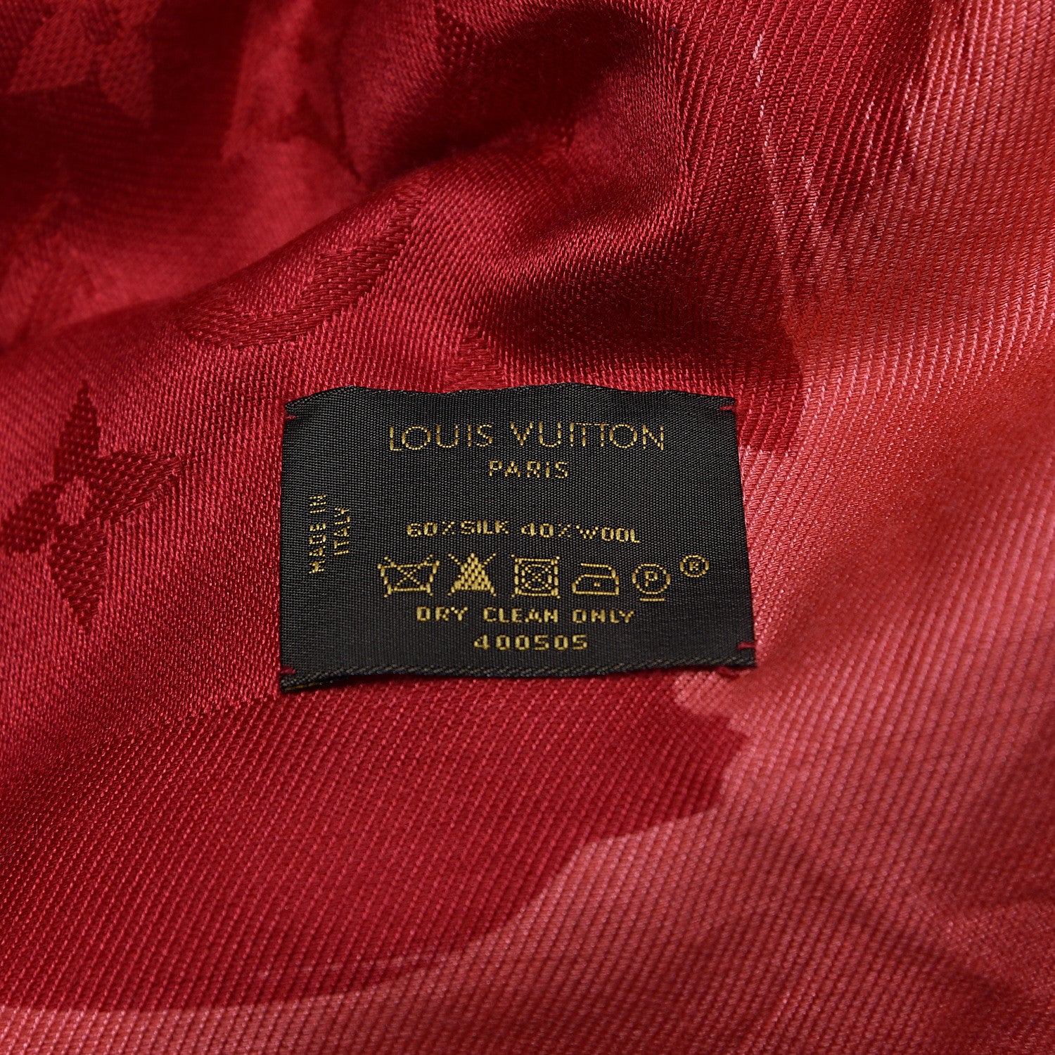 Louis Vuitton Silk Wool Monogram Arty Shawl Pink 3 of 4