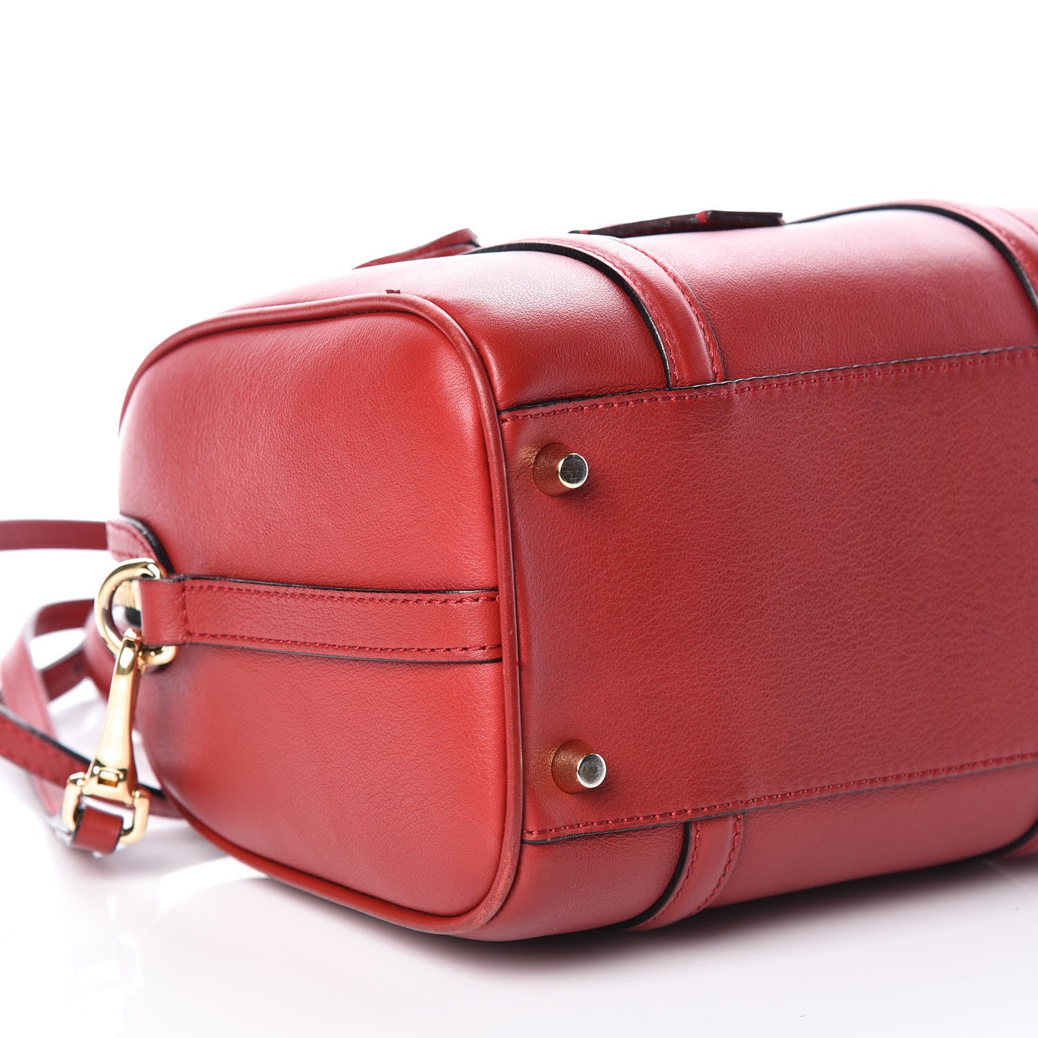 Burberry Soft Calfskin Small Alchester Bowling Bag Red 5 of 13