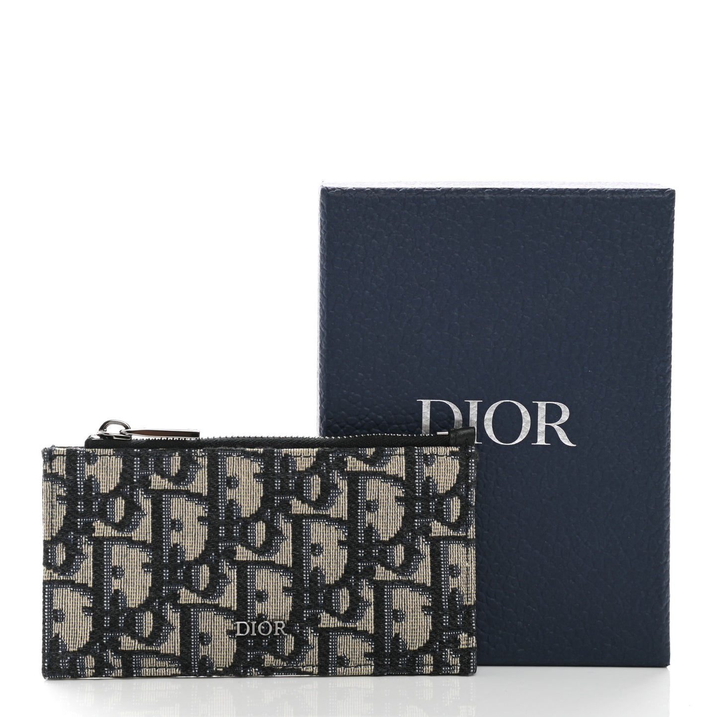 Oblique Dior Pouch Wallet Navy Blue