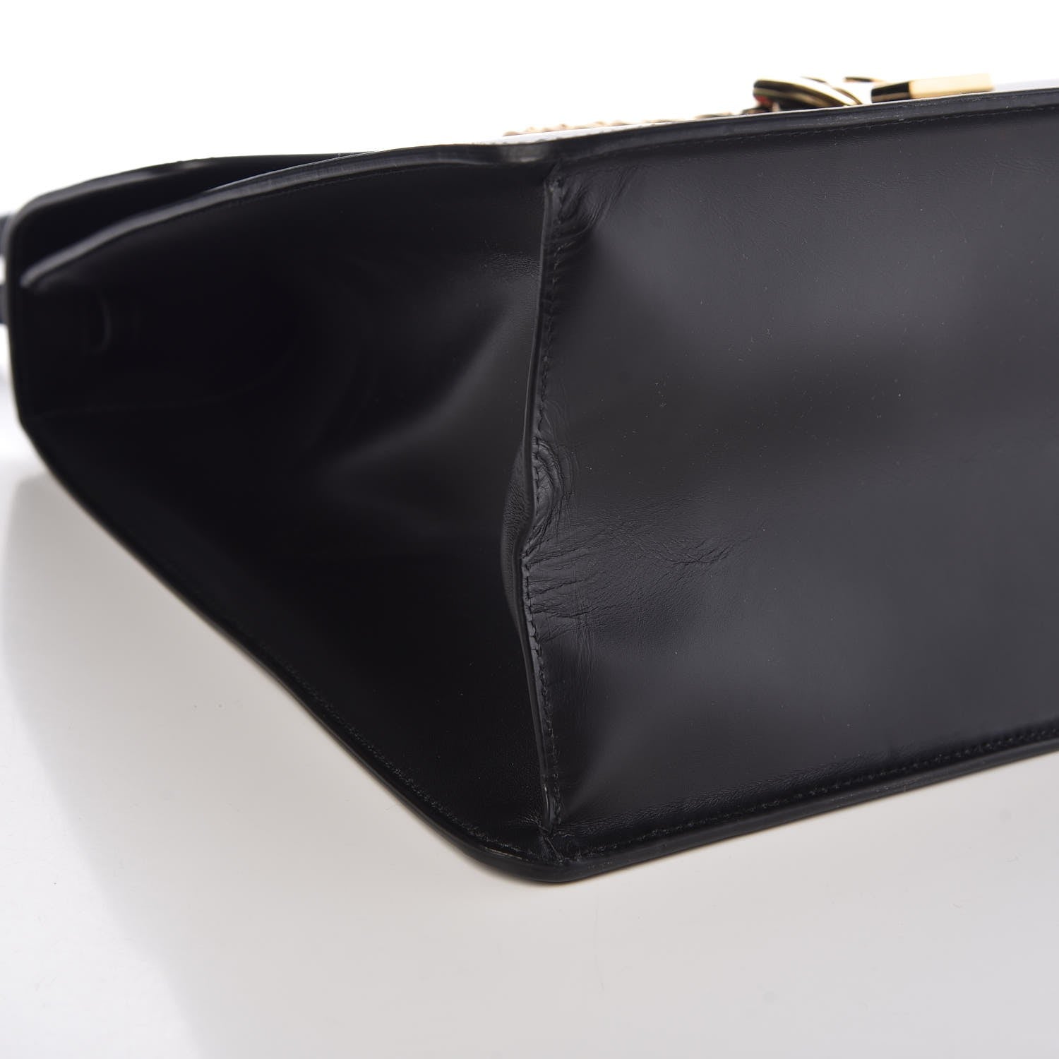 Gucci Calfskin Maxi Sylvie Top Handle Bag Black 8 of 9