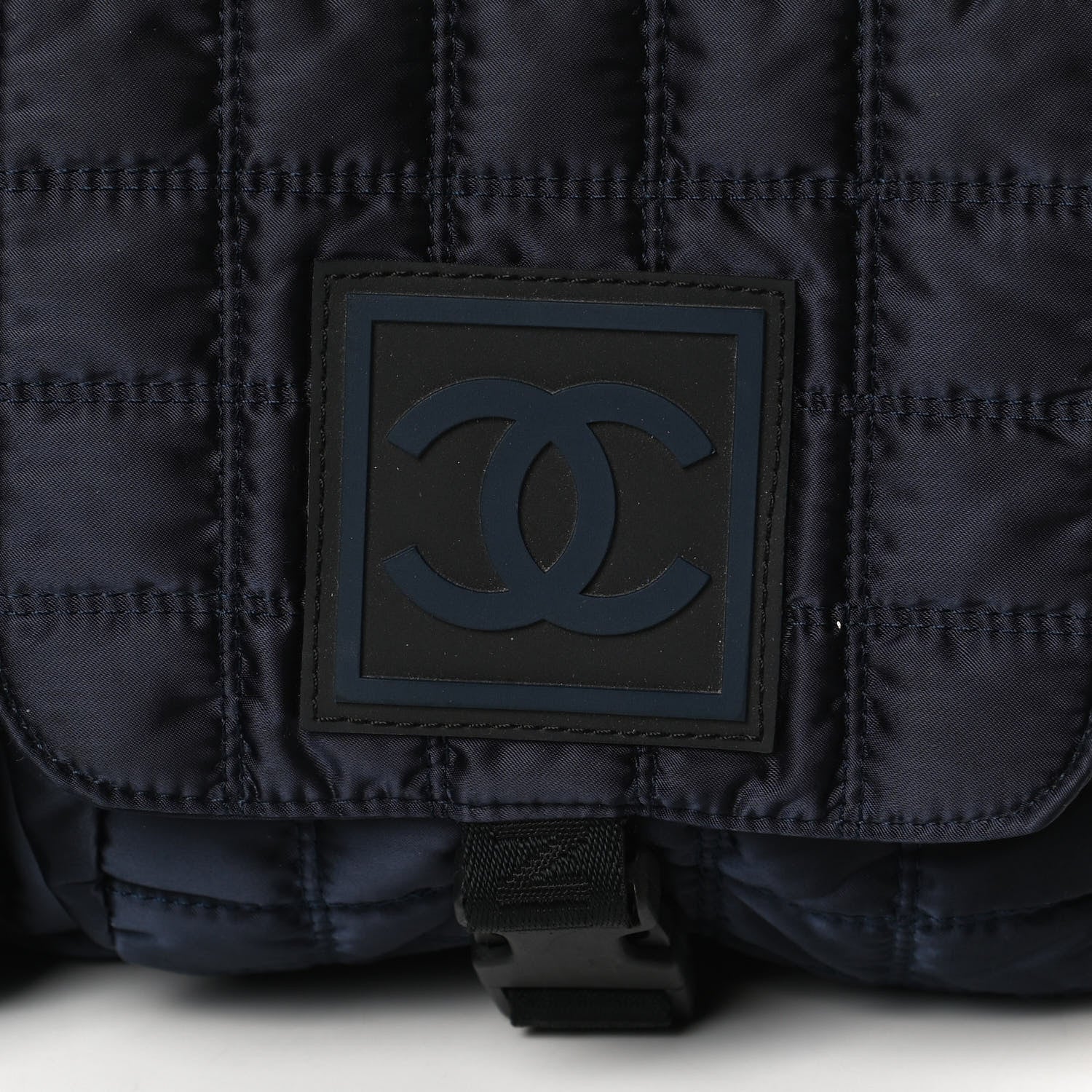 Chanel Nylon Quilted Sport CC Messenger Navy Blue 11 of 13