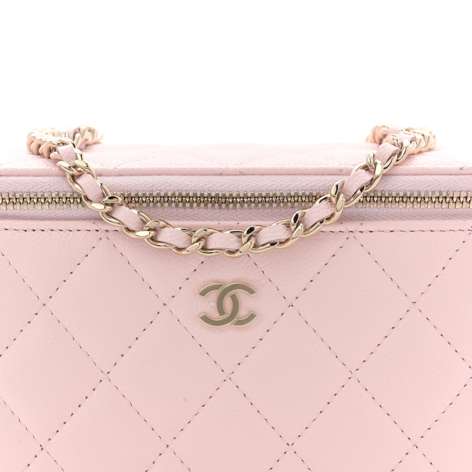 Chanel Caviar Quilted Small Vanity Case With Chain Light Pink 8 of 11