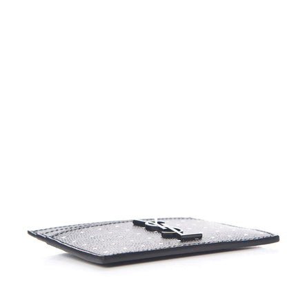 Saint Laurent Grain De Poudre Geo Print Monogram Credit Card Case Black White 4 of 8
