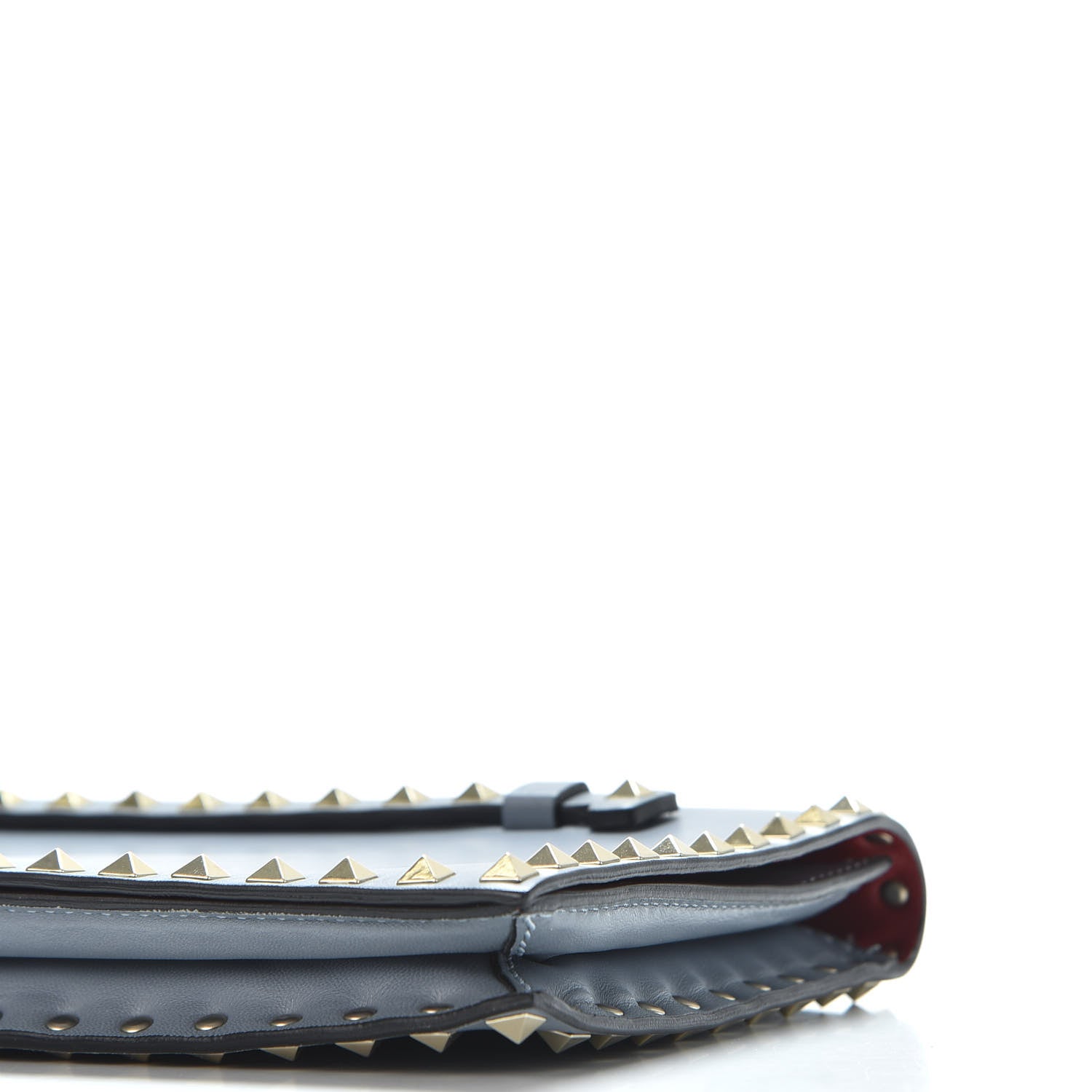 Valentino Garavani Nappa Rockstud Wristlet Clutch Grey 6 of 9