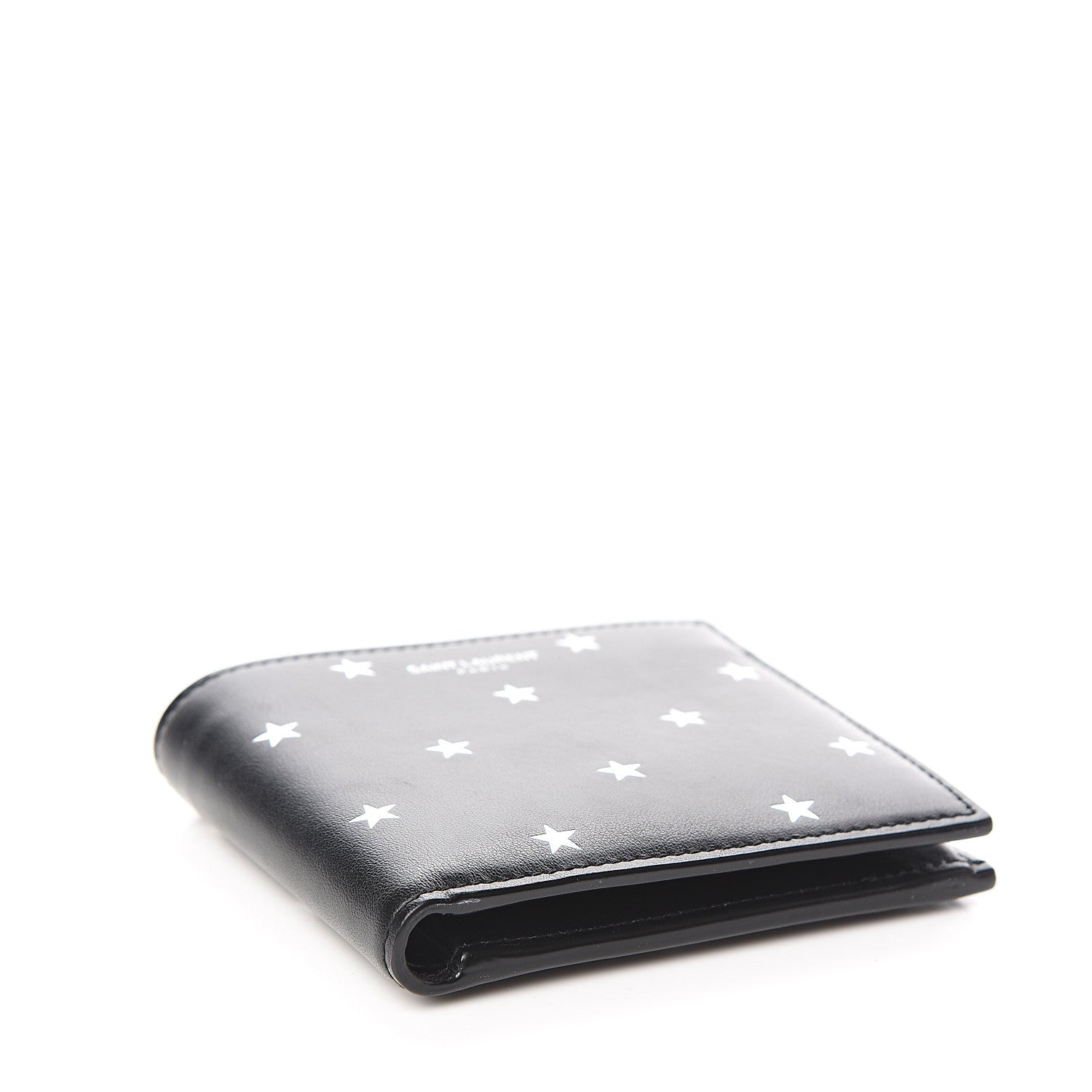 Saint Laurent Calfskin Star Print Bi-Fold Wallet Black 3 of 12