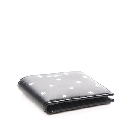 Saint Laurent Calfskin Star Print Bi-Fold Wallet Black 3 of 12