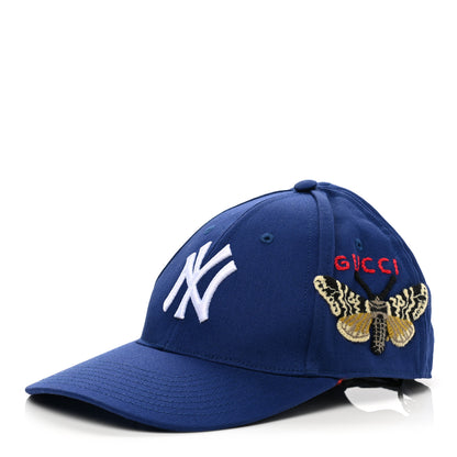 Gucci X MLB Cotton NY Yankees Baseball Hat 57-61 Blue 1 of 10