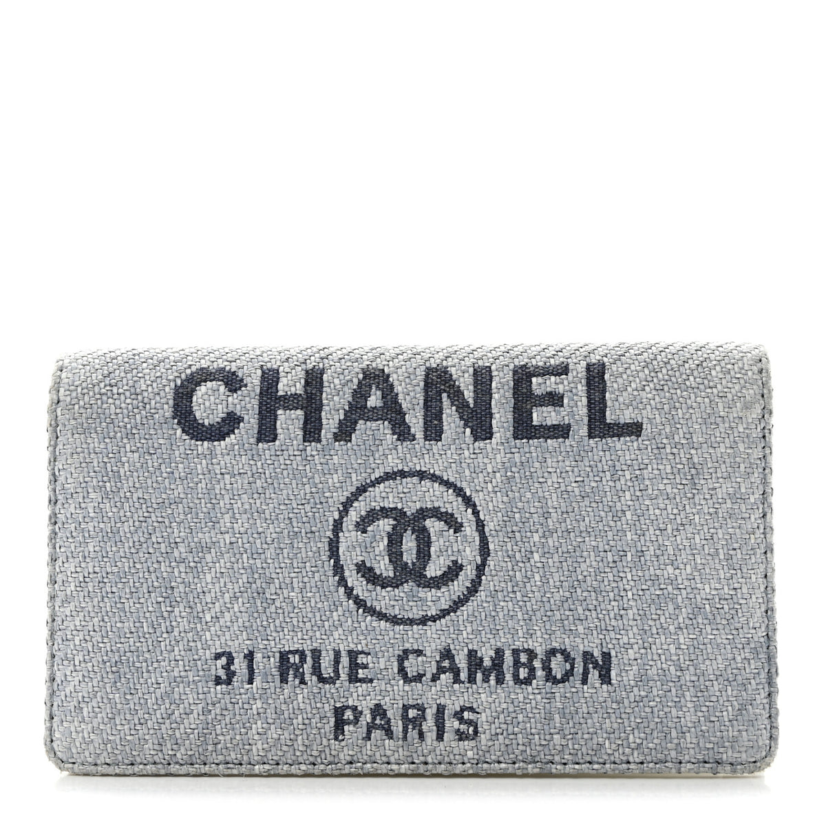 Chanel Canvas Deauville Small Wallet Blue 1 of 8