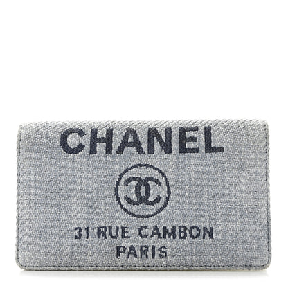 Chanel Canvas Deauville Small Wallet Blue 1 of 8