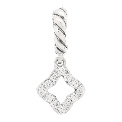 David Yurman Sterling Silver Diamond Micro Pave Quatrefoil Amulet Pendant 1 of 4