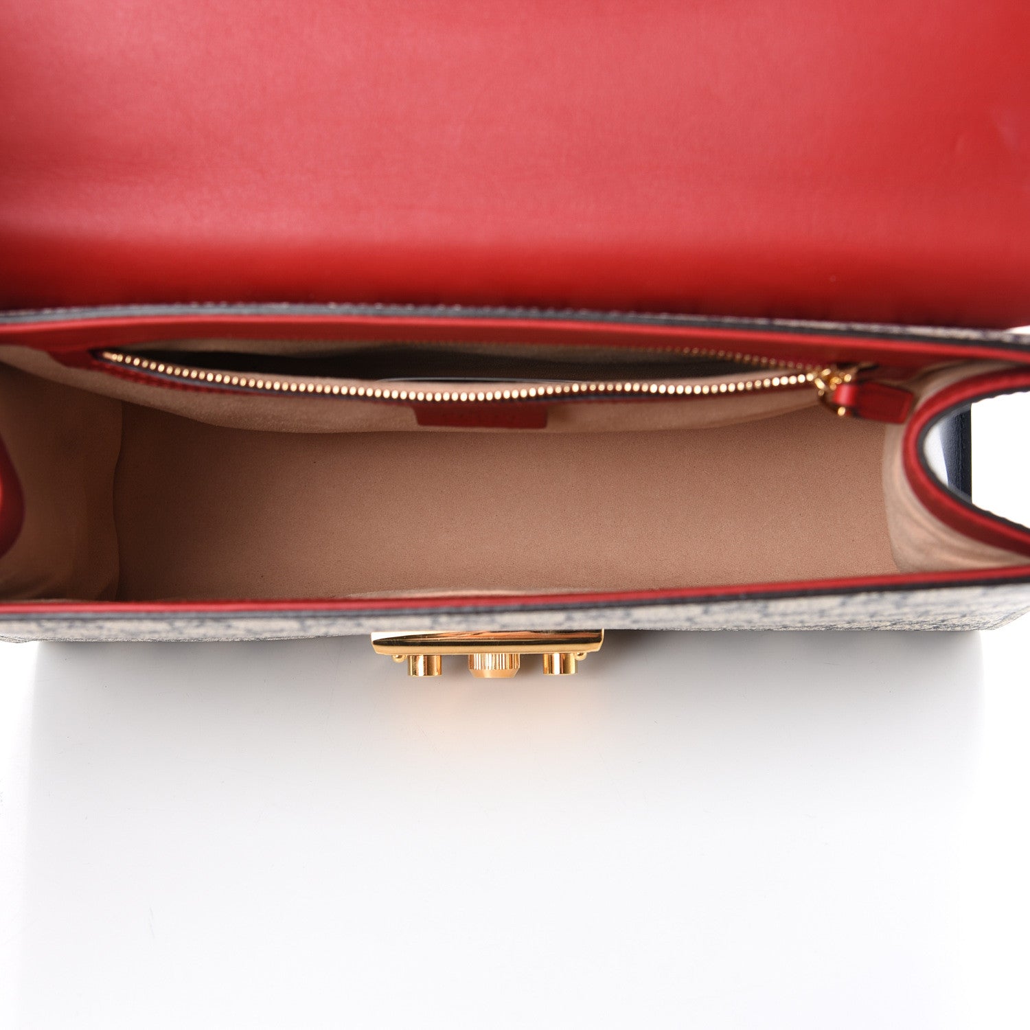 Gucci GG Supreme Monogram Moon Calfskin Medium Padlock Shoulder Bag Beige Blue Hibiscus Red Mystic White 4 of 12