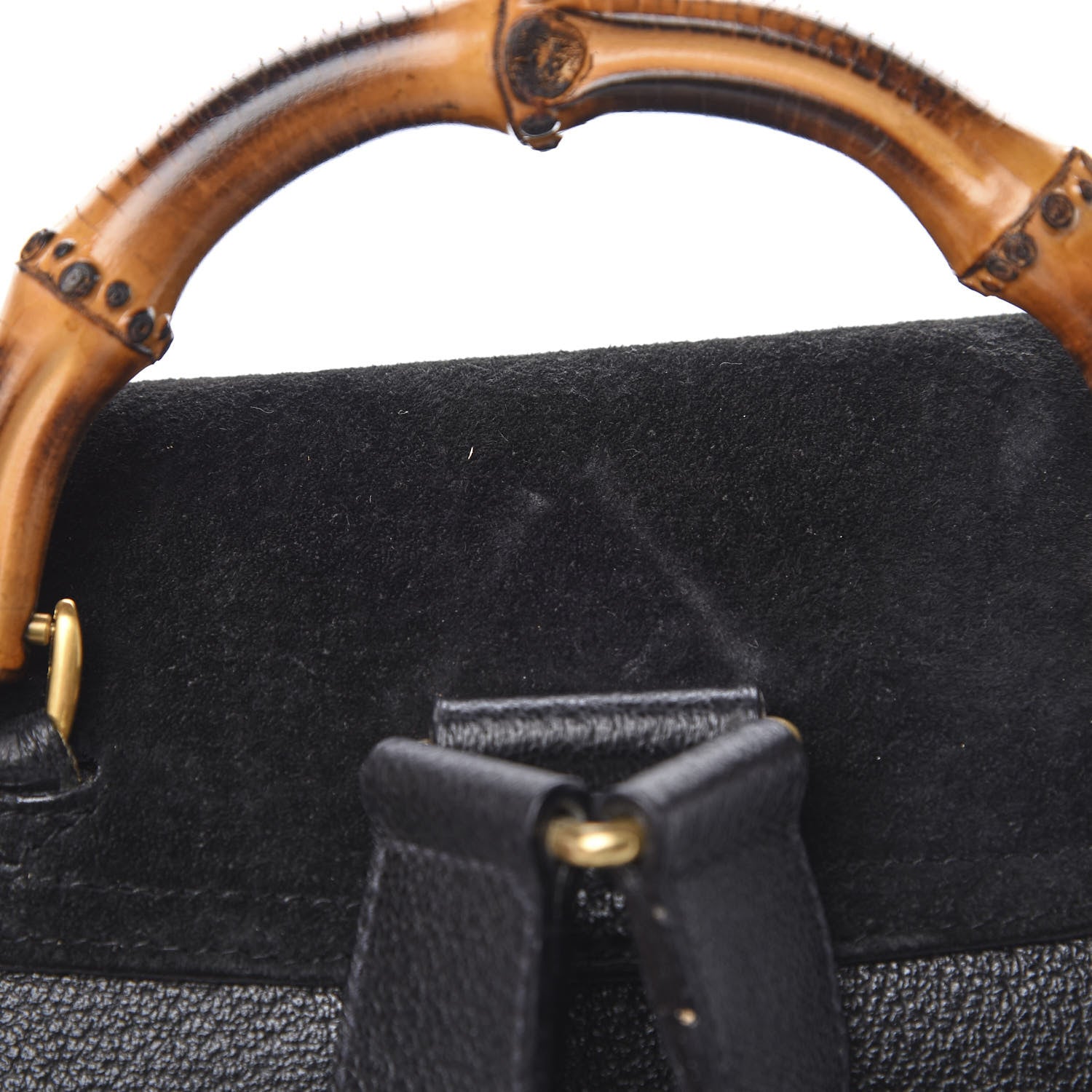 Gucci Suede Bamboo Backpack Black 14 of 14