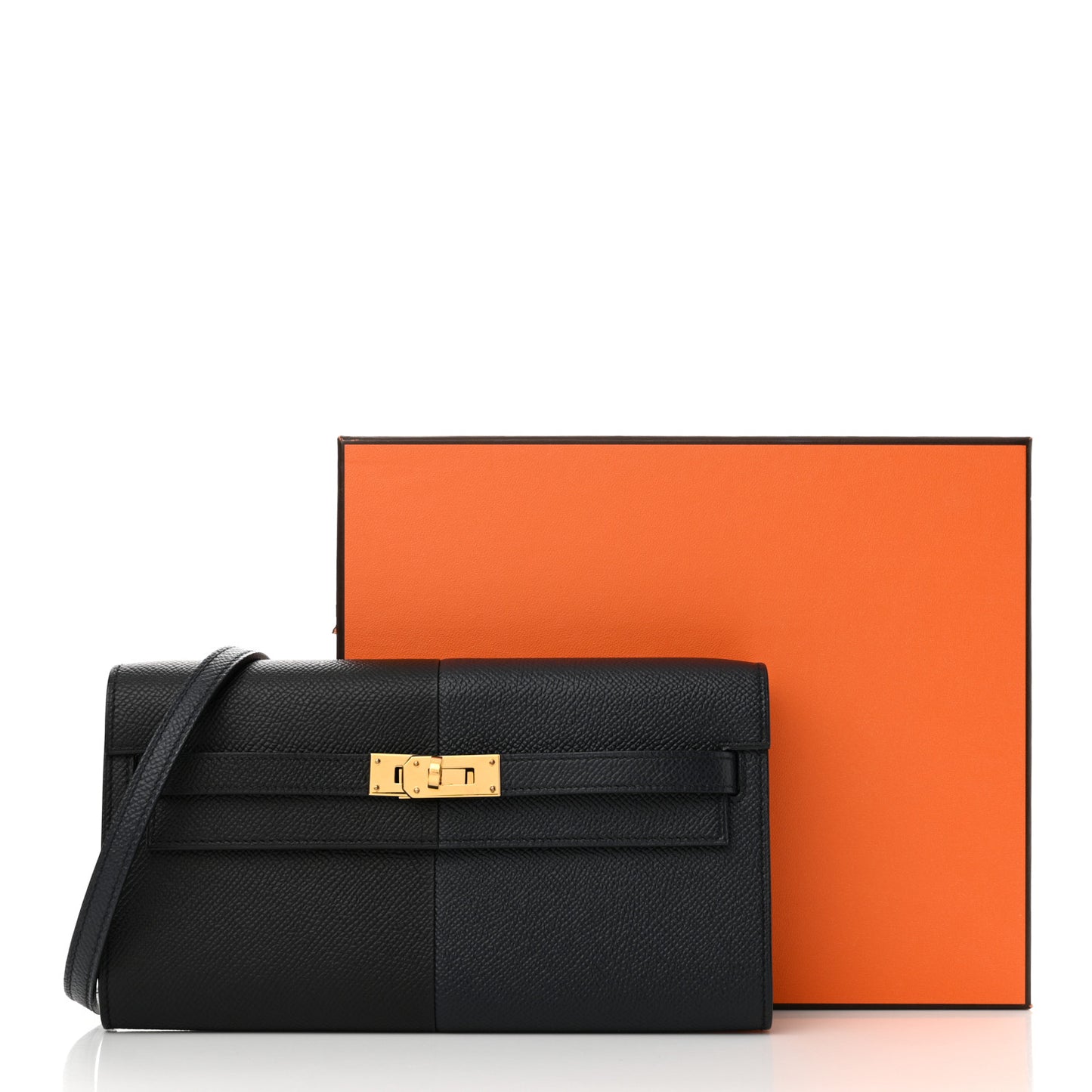 Epsom Casaque Kelly Wallet To Go Black Bleu Indigo Bleu Frida