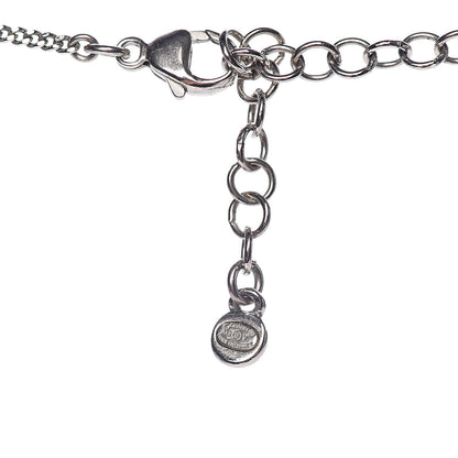 Chanel Crystal CC Drop Pendant Necklace Silver 5 of 6