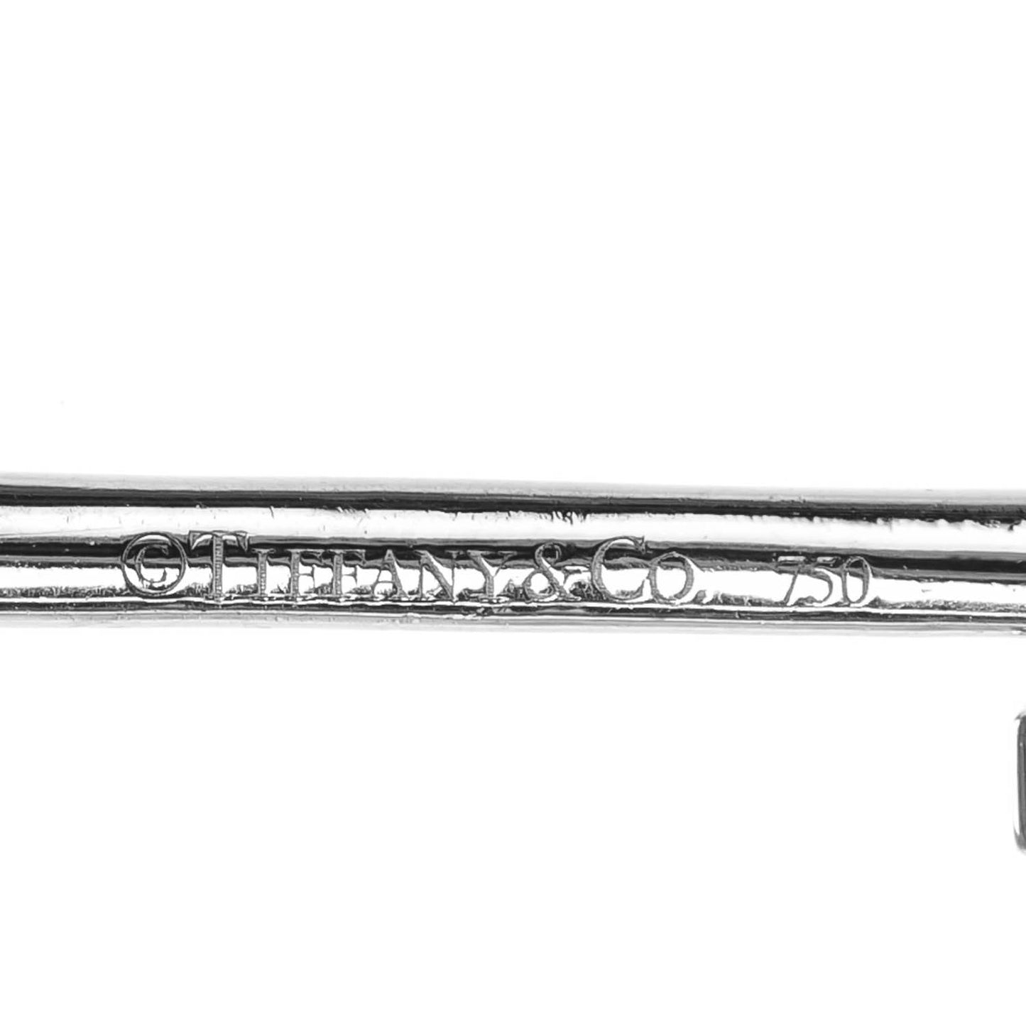 18K White Gold Diamond Crown Key Pendant Necklace