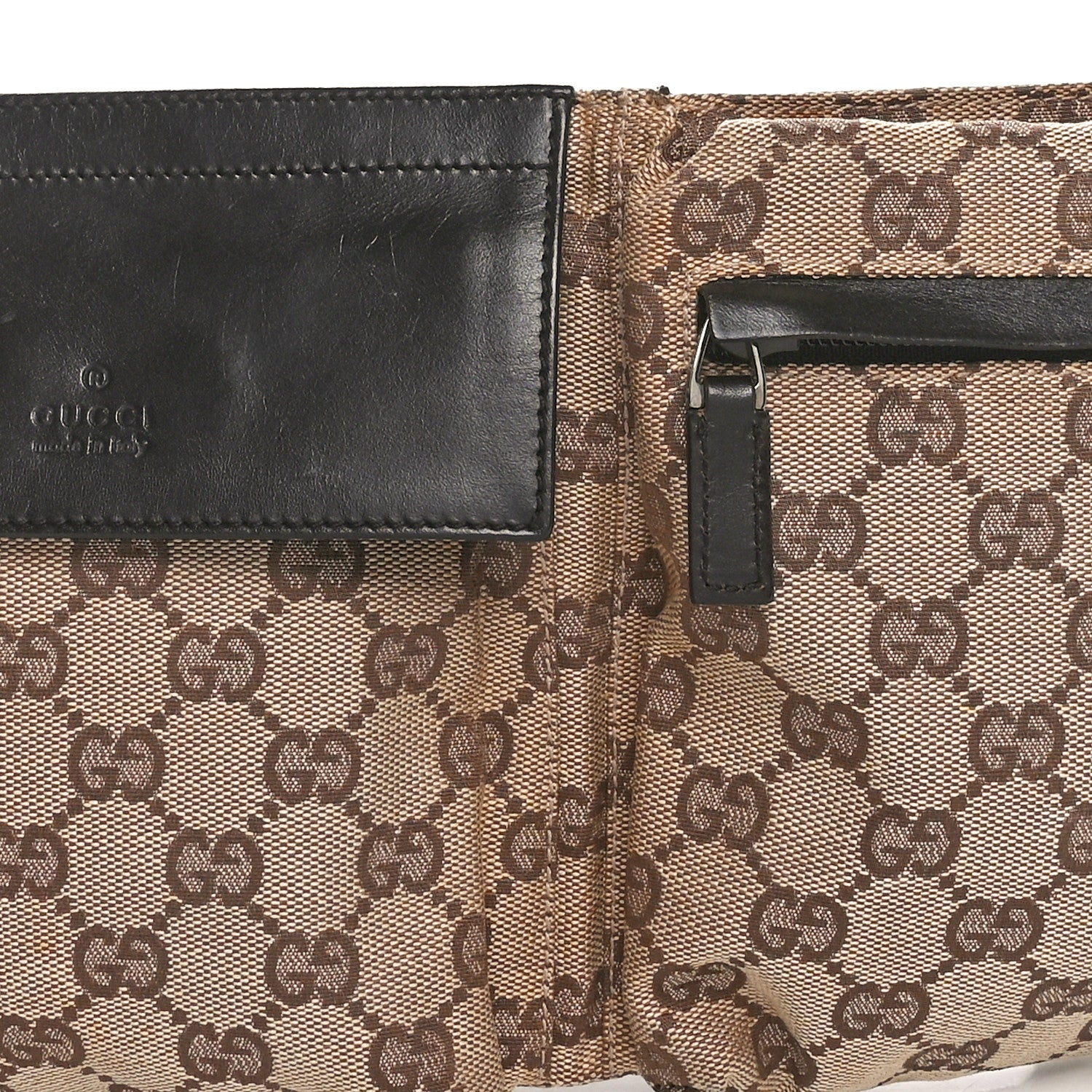 Gucci GG Monogram Double Pocket Belt Bag Dark Brown 8 of 10