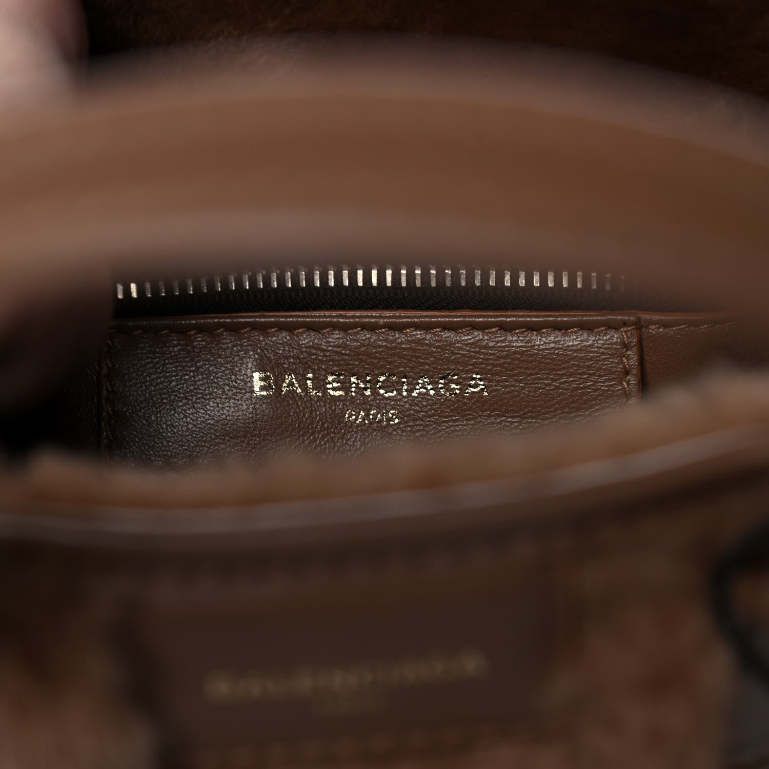 Balenciaga Shearling XS Bazar Shopper Tote Beige 5 of 9
