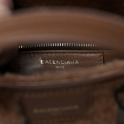 Balenciaga Shearling XS Bazar Shopper Tote Beige 5 of 9