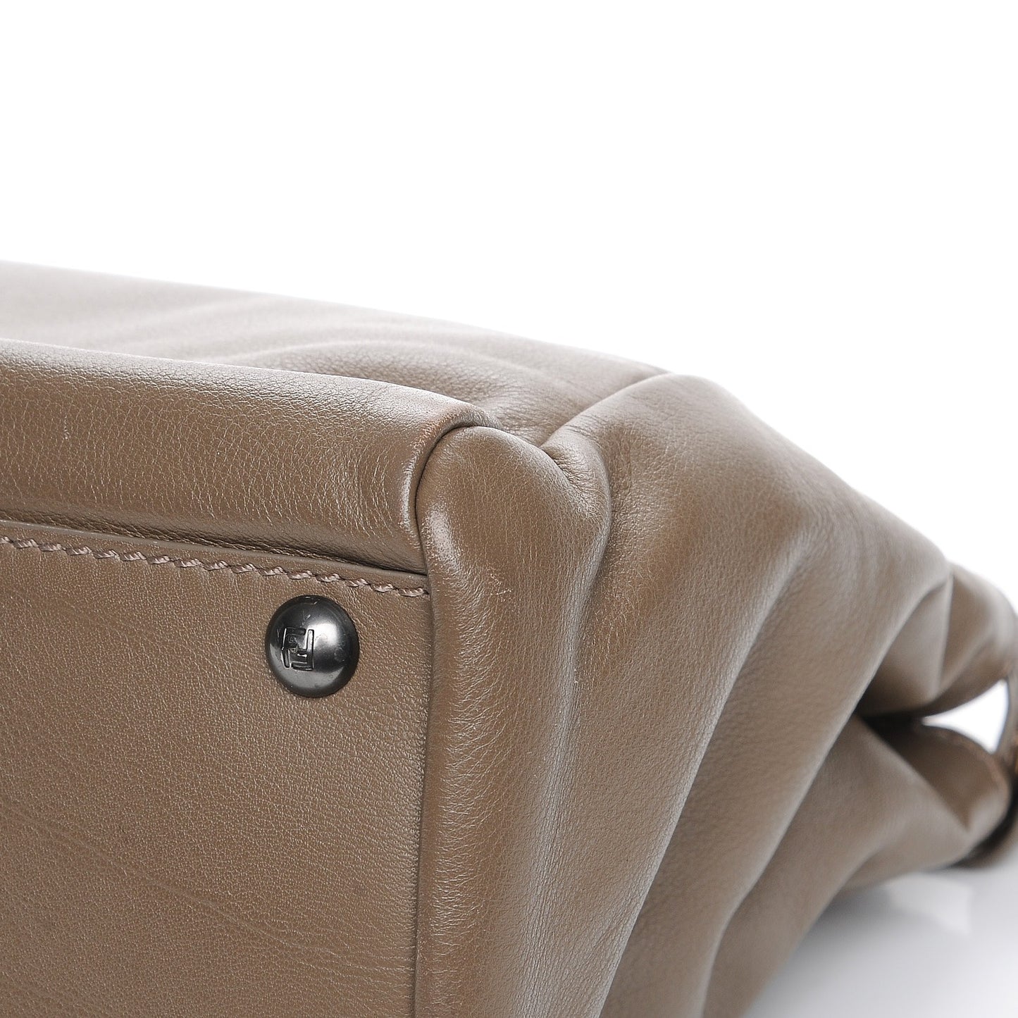 Goatskin Calf Hair Leopard Print Medium Peekaboo Iconic Satchel Taupe