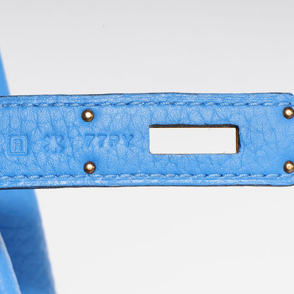 Hermes Taurillon Clemence Birkin 35 Bleu Paradis 9 of 26